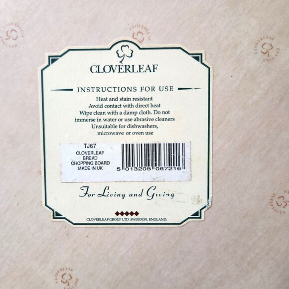 Cloverleaf Bread Melamine Chopping Board Bread and Wheat Design Made in the UK - Picture 4 of 4